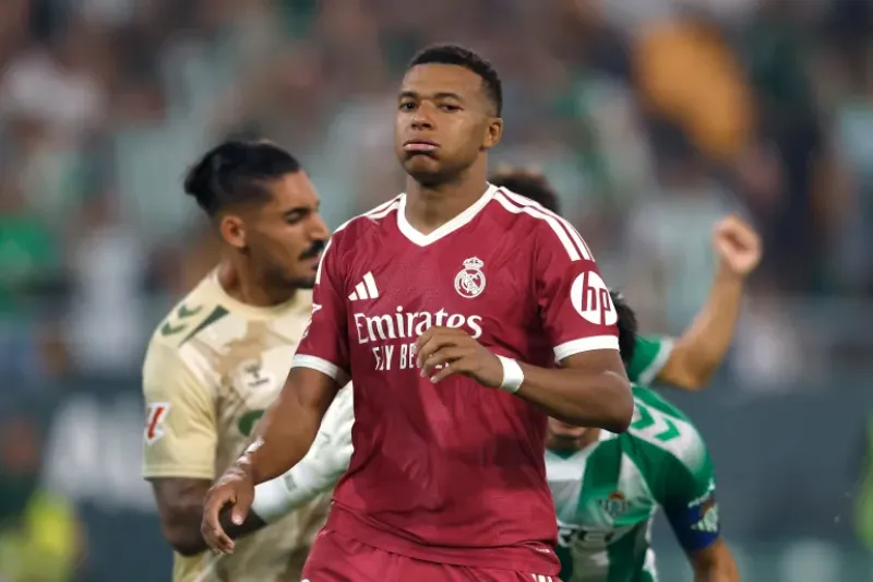 Mbappe misses late penalty as Betis hand Real Madrid first defeat of season