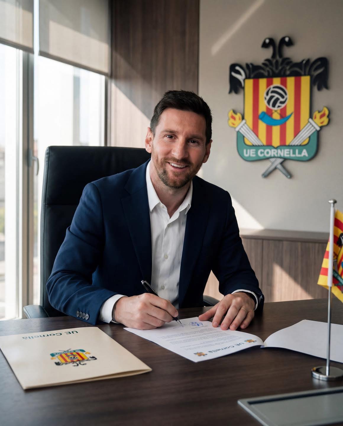 Messi returns to Barcelona roots with surprise Cornella takeover