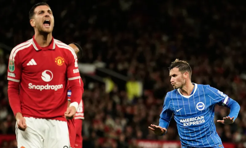 Manchester United’s Problems Deepen After Squandering Two-Goal Lead Against Brighton in League Cup