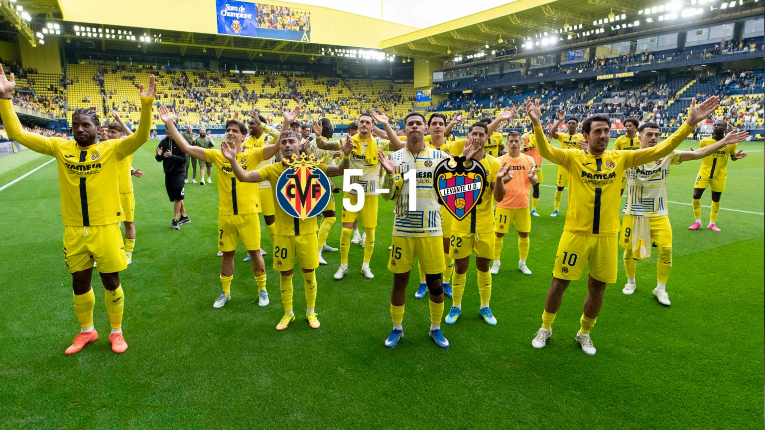 Villarreal storm into the Champions League with 5-goal demolition of Levante