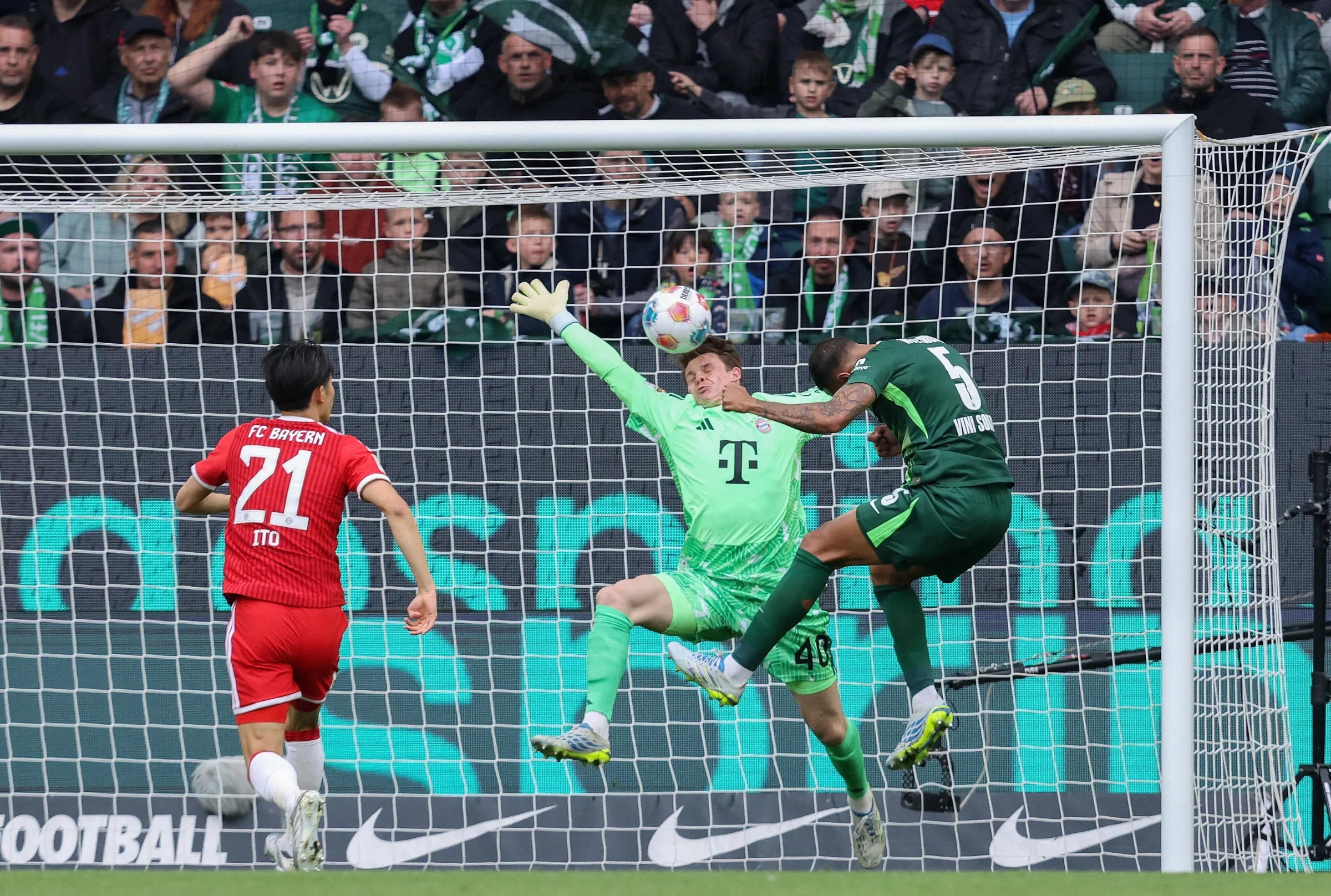 Olise's magic saves Bayern after Kane's penalty miss as Wolfsburg's survival fight goes to the wire